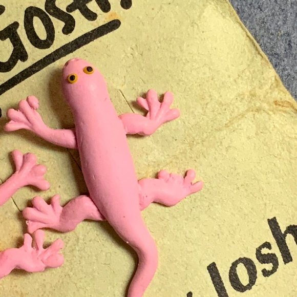 Oh My Gosh Earrings As Is Pierced Pink Salamander Newt Handmade Barbie Retro - Picture 2 of 5